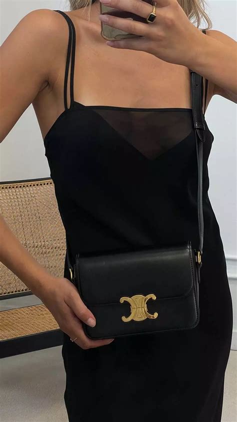 celine triomphe claude shoulder bag|celine triomphe bag size comparison.